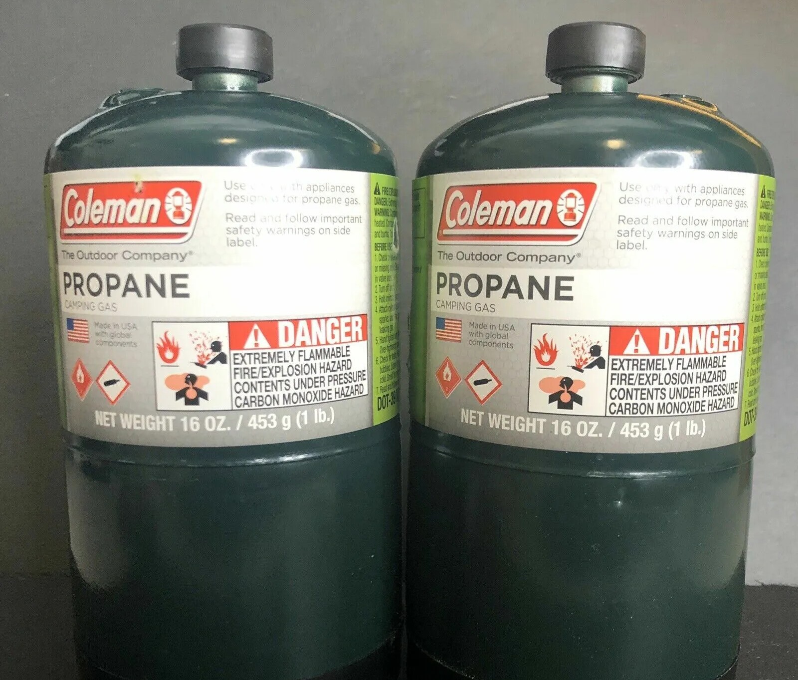 Coleman Propane Cylinder 2 Pack 16 oz 1lb Camping Gas Grill BBQ Made USA Coleman Propane Cylinder 2 Pack 16 oz 1lb Camping Gas Grill BBQ Made USA