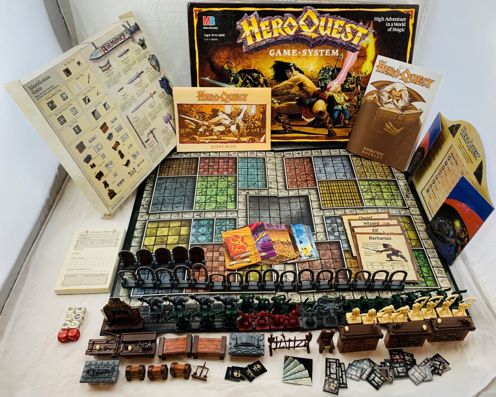 1989 Hero Quest Board Game HeroQuest Milton Bradley Complete Very Good Cond