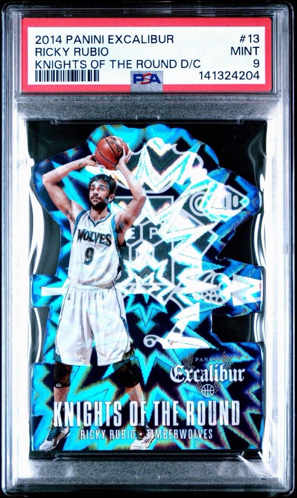 2014-15 Panini Excalibur Knights Of The Round #13 Ricky Rubio PSA 9 Pop 2 2014-15 Panini Excalibur Knights Of The Round #13 Ricky Rubio PSA 9 Pop 2