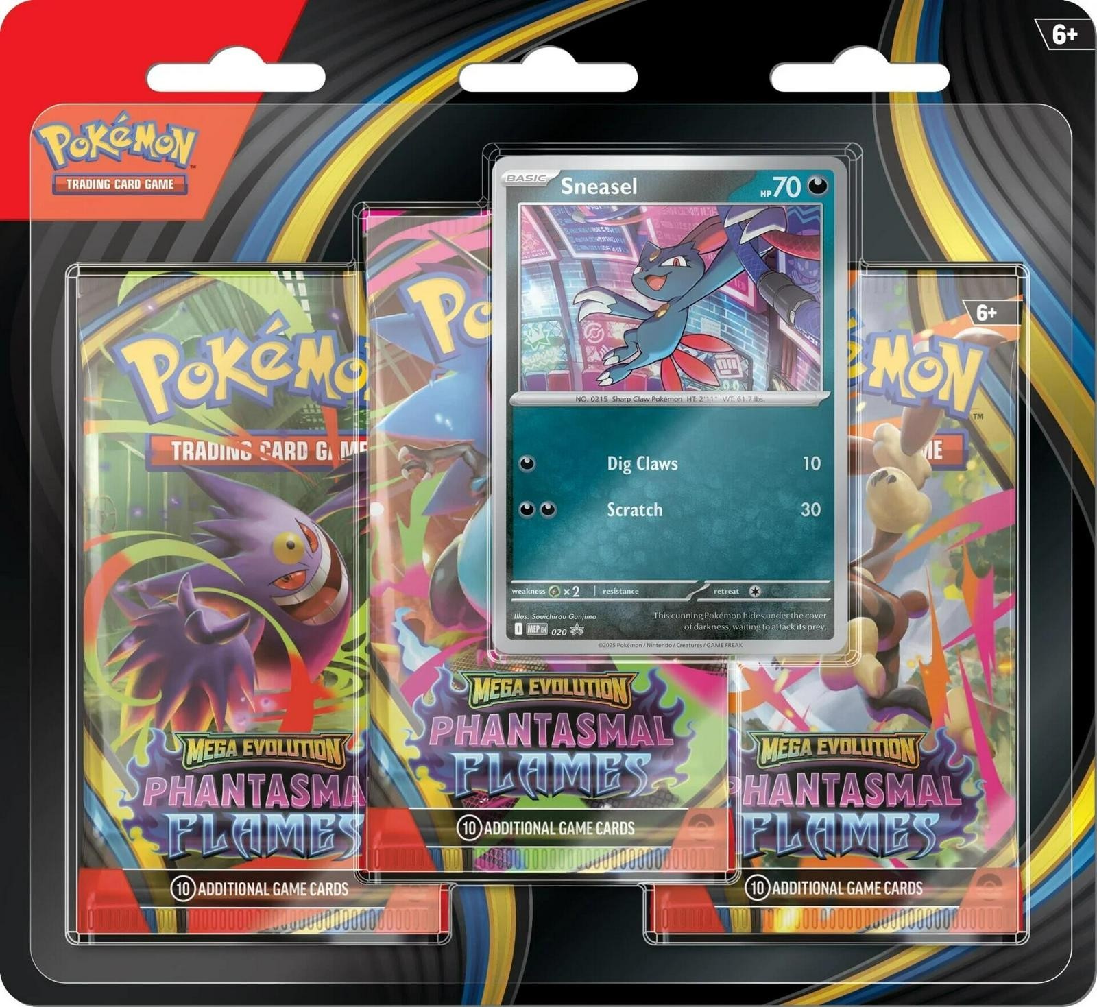 Pokemon Phantasmal Flames ME02 Sneasel/Weavile 3-Pack Blister - NEW SEALED