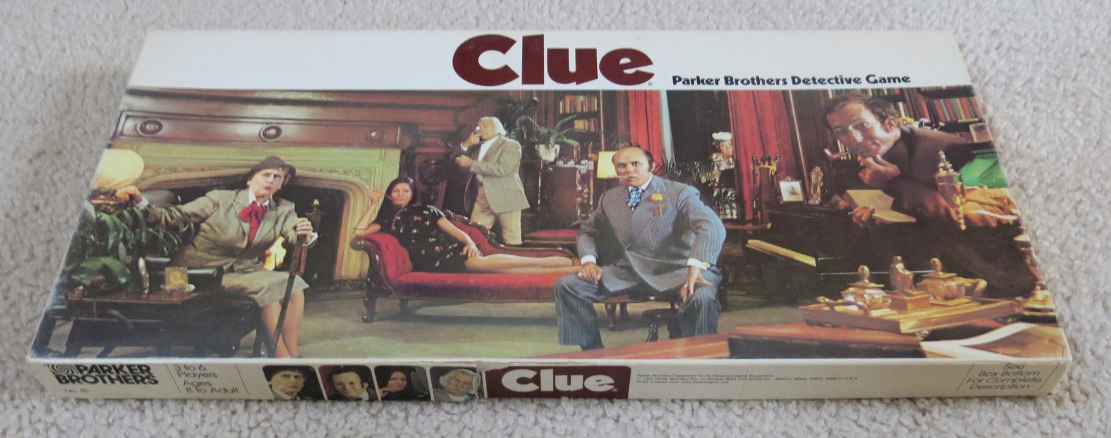 Clue Board Game No.45 by Parker Brother 1972/1979 Type II Cards  Complete