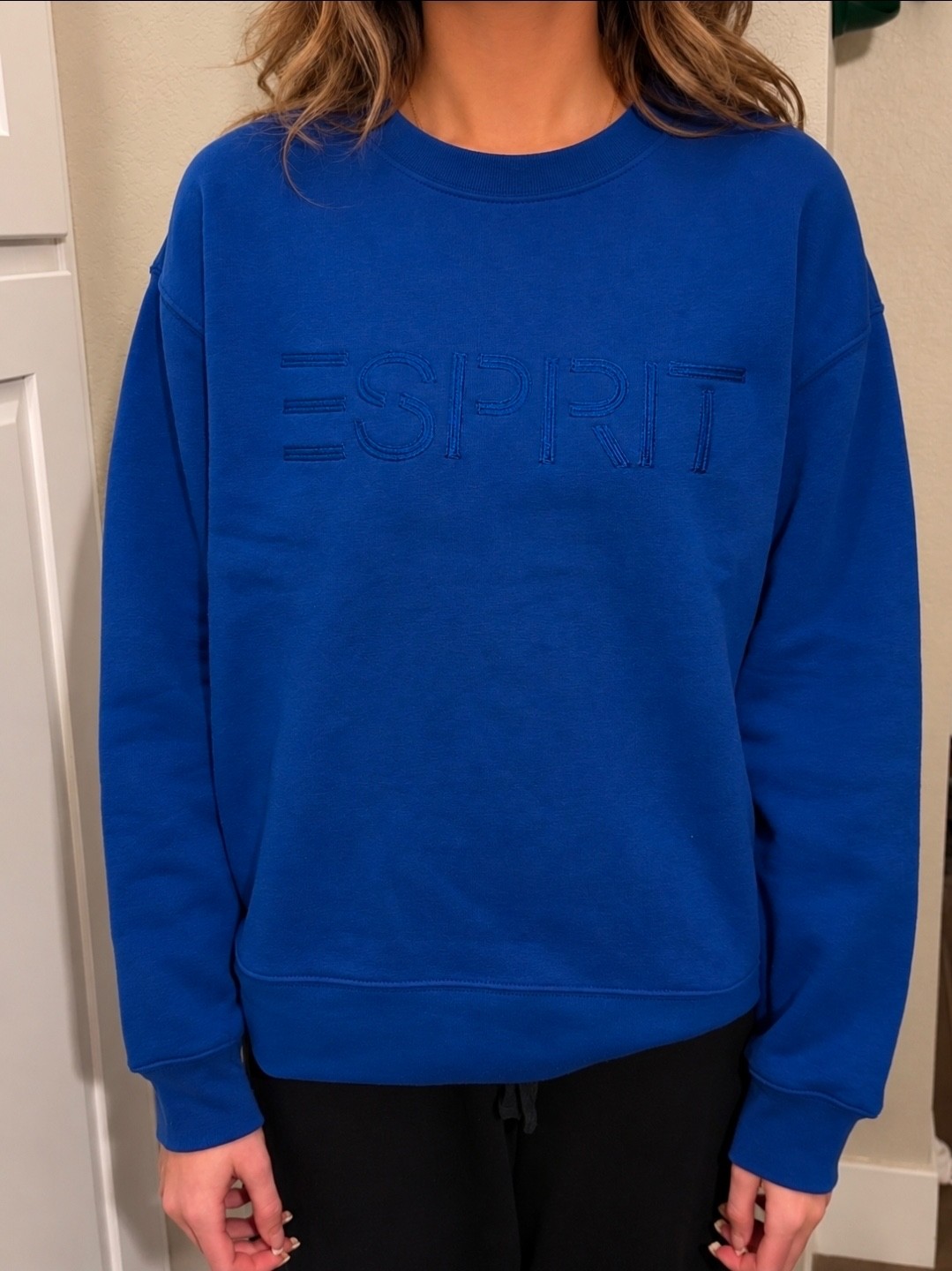 Esprit NWT Women's Logo 80's Crewneck Viral - Cream, Blue, Green XS S M L XL XXL