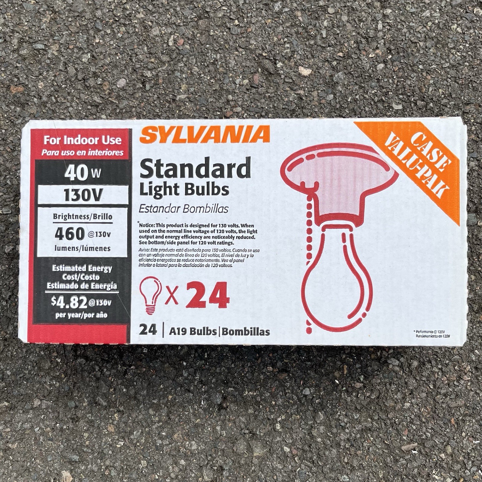 Sylvania Standard Bulb 40w 130v Pack of 24 A19 Sylvania Standard Bulb 40w 130v Pack of 24 A19