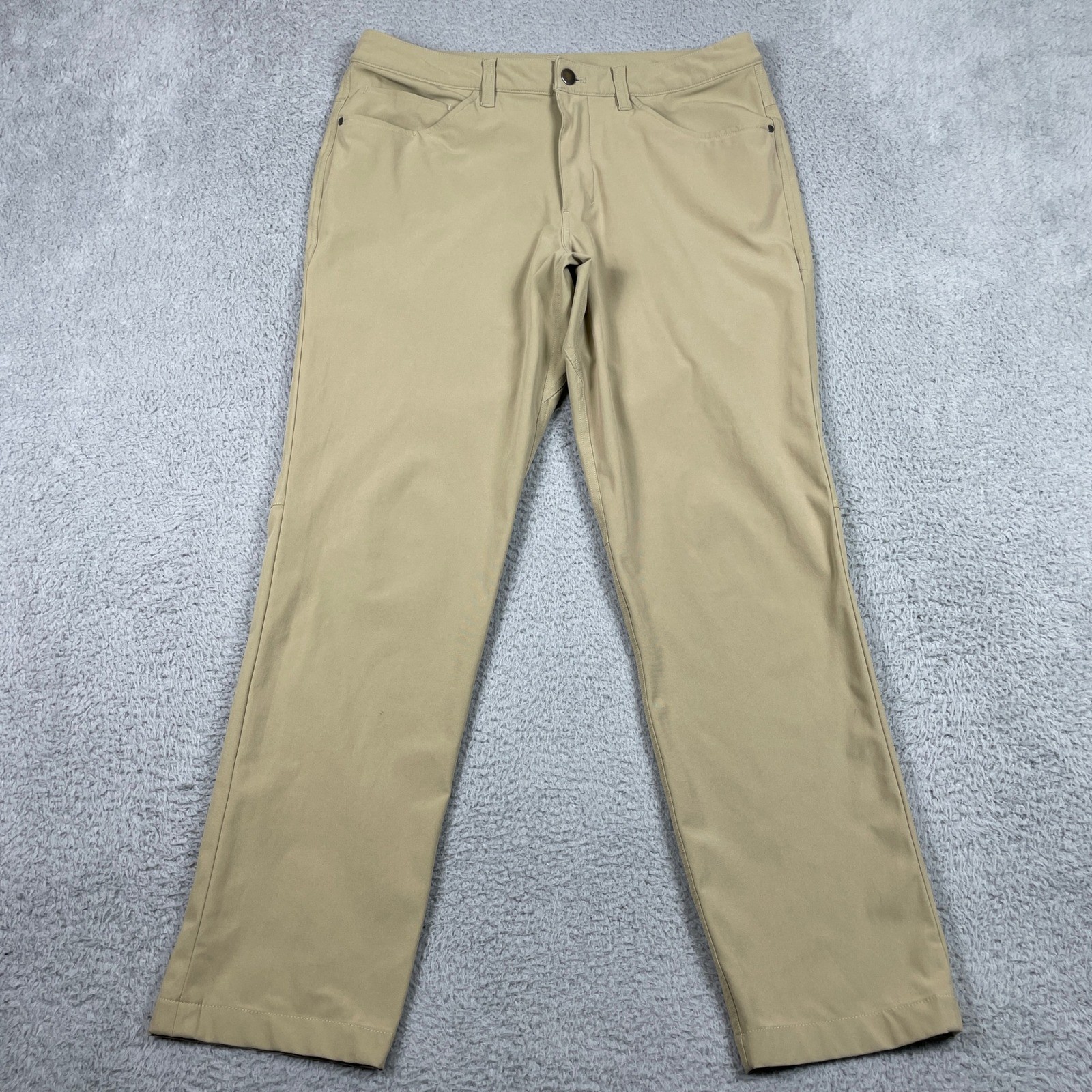 Lululemon ABC Pant Mens 32 Tan Khaki Warpstreme Slim Stretch Tailored
