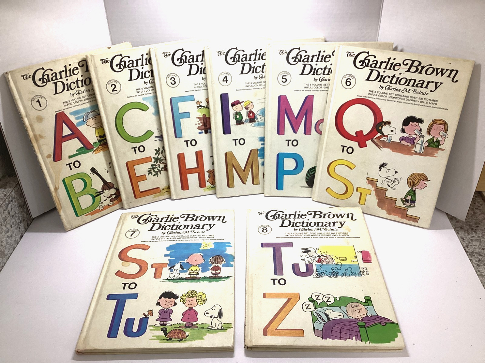 VINTAGE CHARLIE BROWN DICTIONARY A-Z BOOKS 1st PRINT Charles Schulz V1 HC 1973