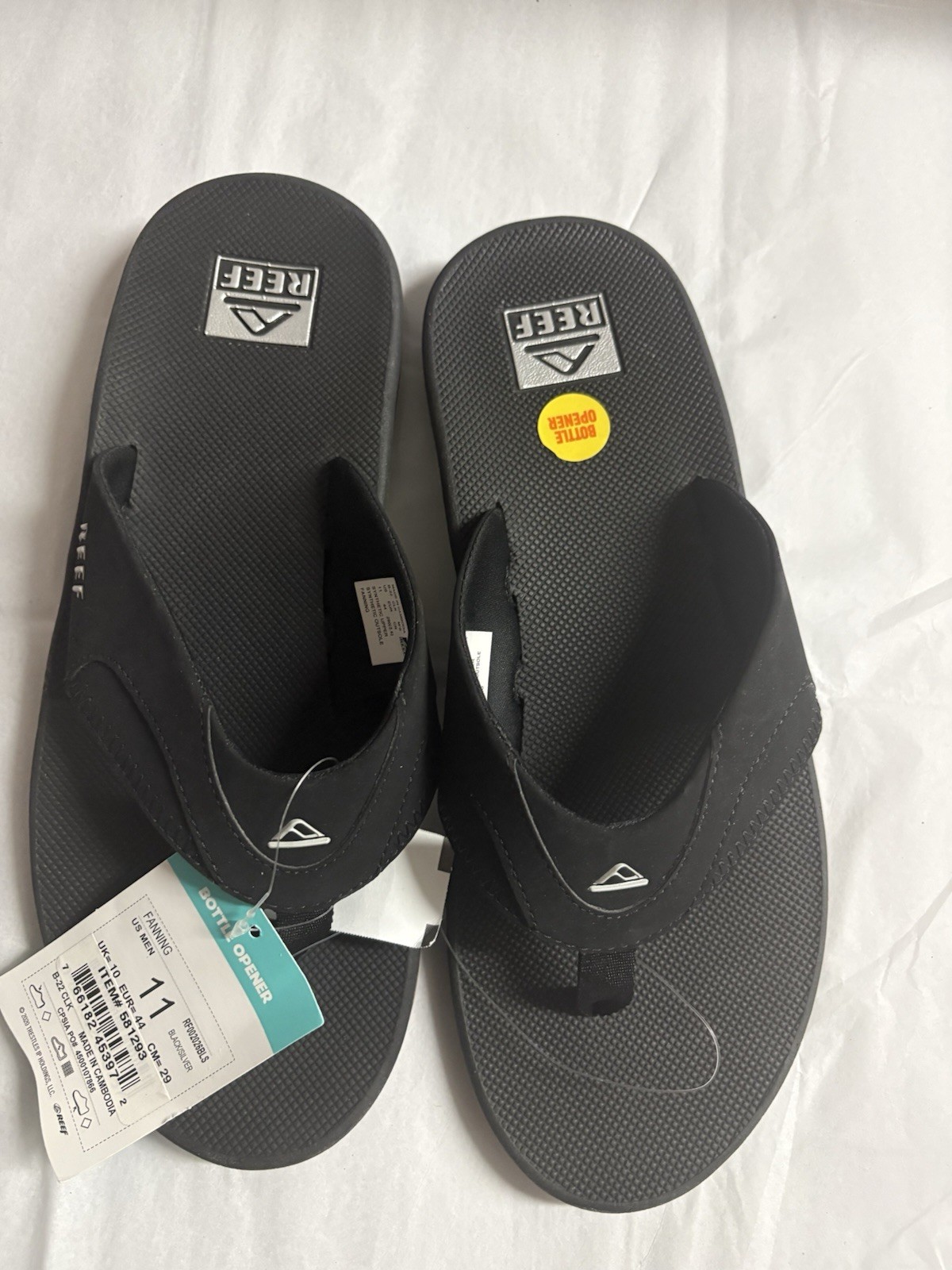 Reef Flip Flop Sandals With Bottle Opener Black Size 11 Men’s Reef Flip Flop Sandals With Bottle Opener Black Size 11 Men’s