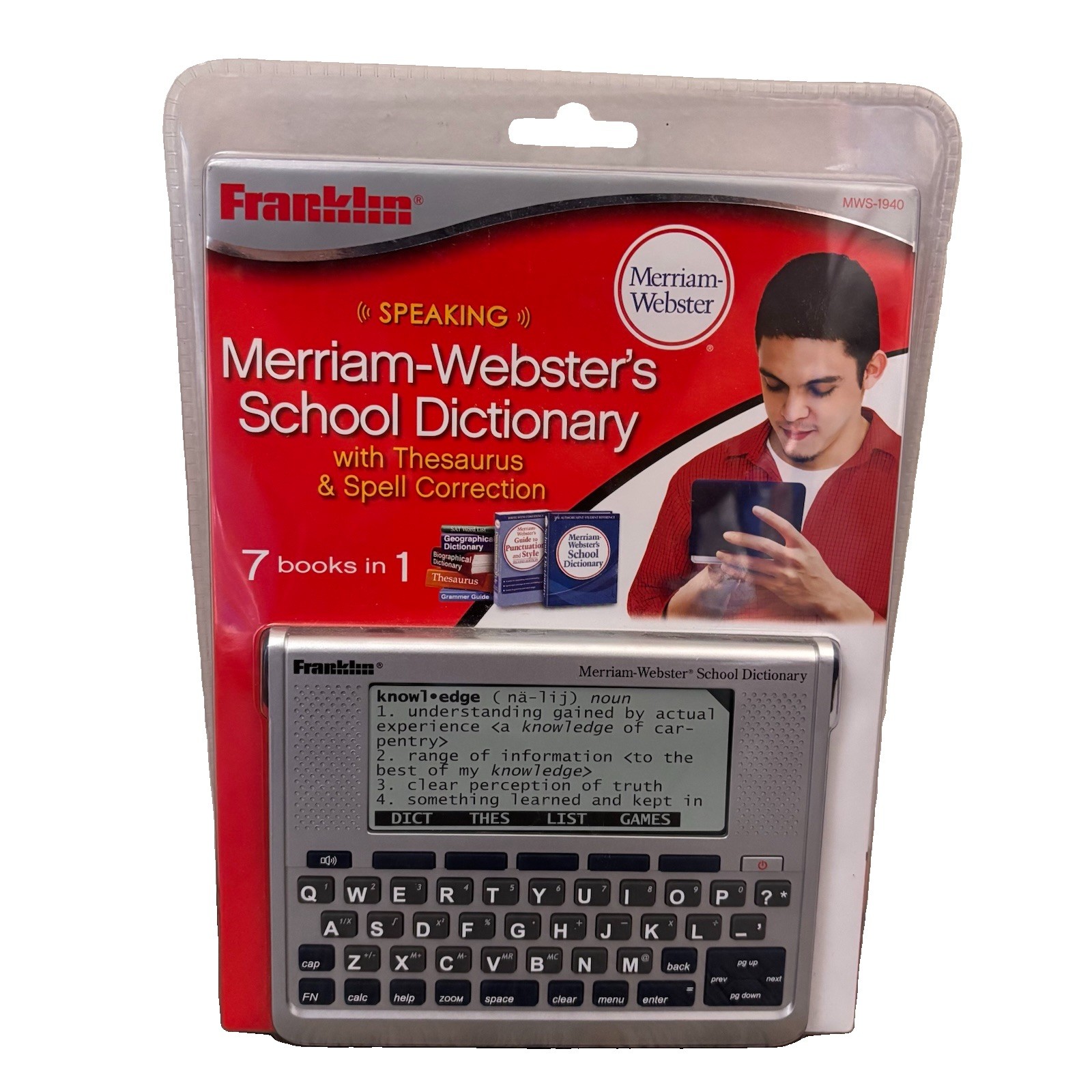Franklin Electronics MWS-1940 Speaking Merriam-Webster's School Dictionary NEW