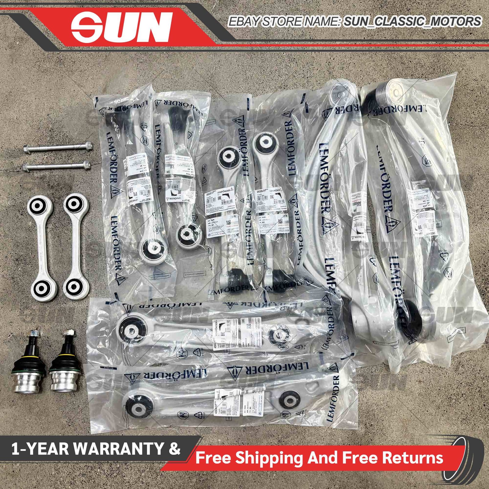 14PCS Lemförder Front Control Arms Kits For Bentayga cayenne Audi Q7 SQ7 Q8 SQ8