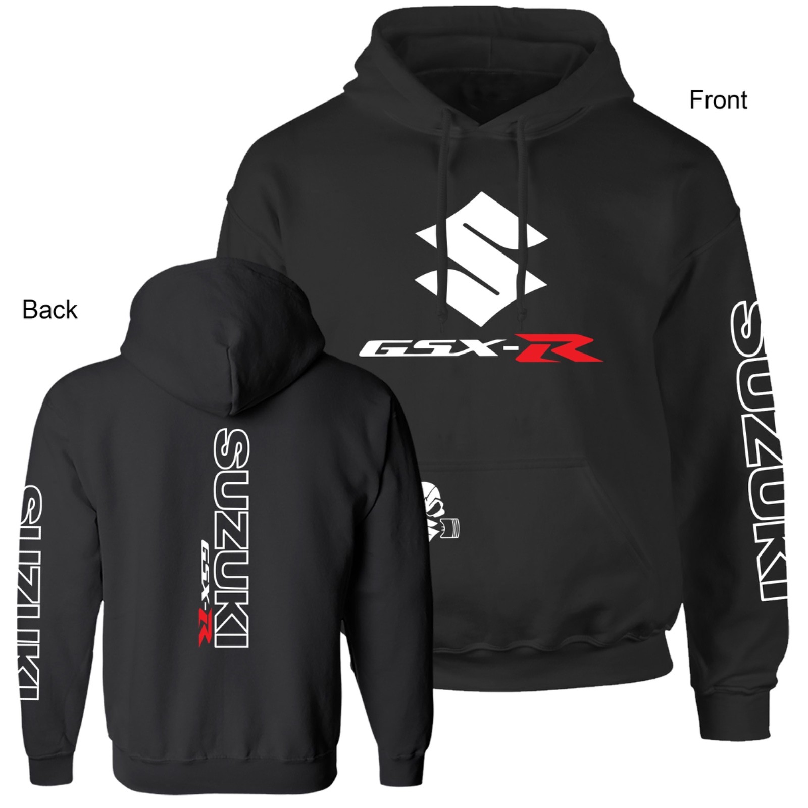 GSX-R Suzuki Racing, Sport Bike, FPSB, Unisex P. Black Hoodie GSX-R Suzuki Racing, Sport Bike, FPSB, Unisex P. Black Hoodie