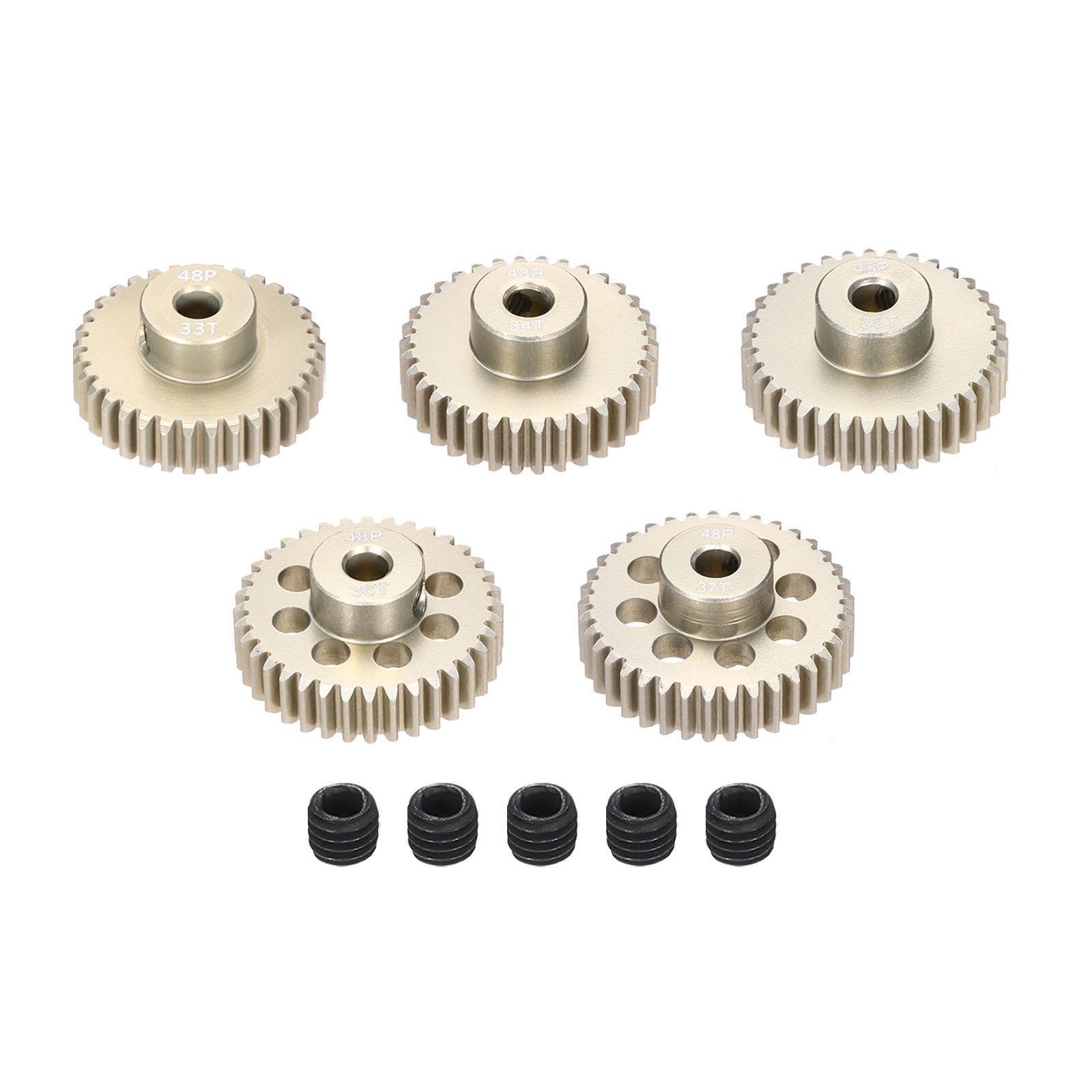 5Pcs 48P Pinion Gear Set 33T 34T 35T 36T 37T for 3.175 mm Shaft Hardened