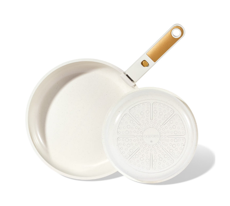 3-Piece Nonstick Frying Pan Set - Cream White