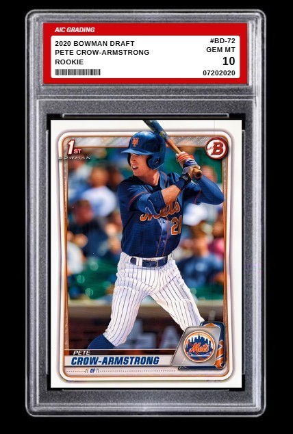 2020 1st Bowman Draft Pete Crow-Armstrong Rookie #BD-72 Mets Graded 10 2020 1st Bowman Draft Pete Crow-Armstrong Rookie #BD-72 Mets Graded 10
