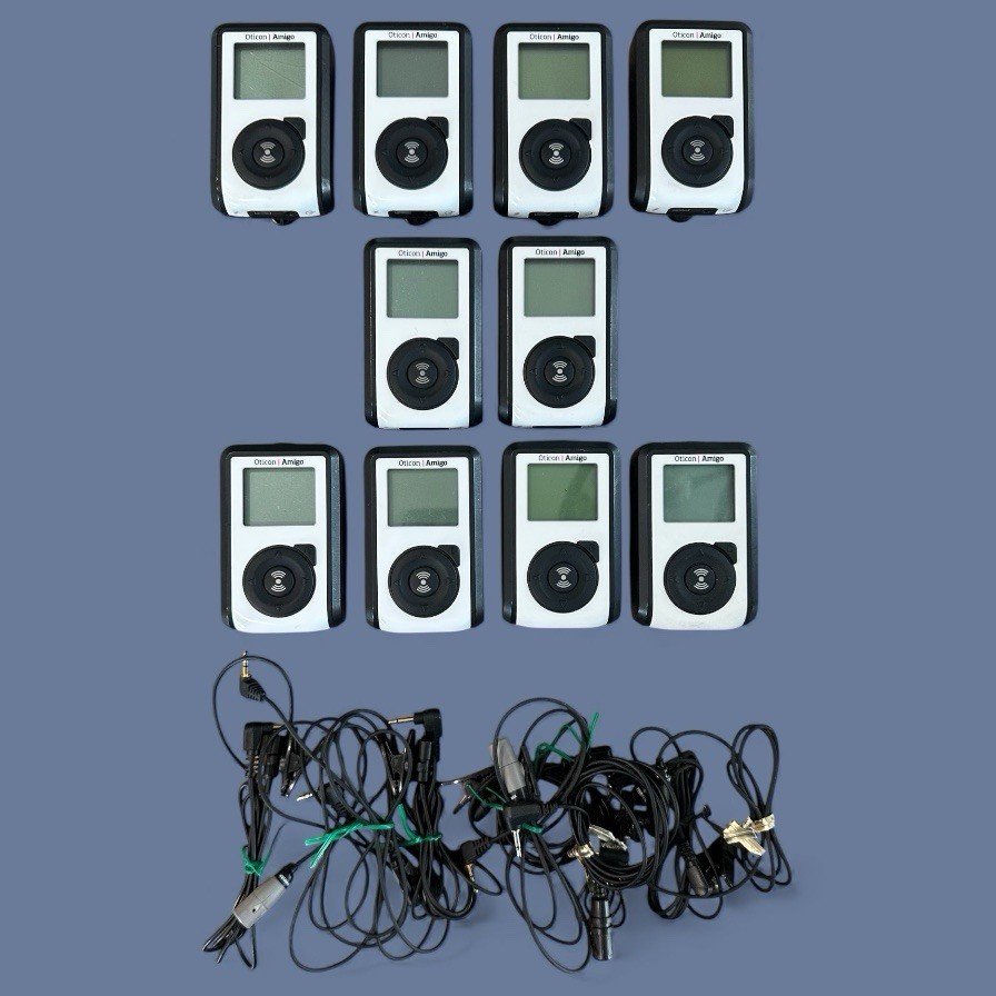 *Lot of 10* Oticon Amigo T30 Hearing Assistance Black & Gray Transmitter w/Mic