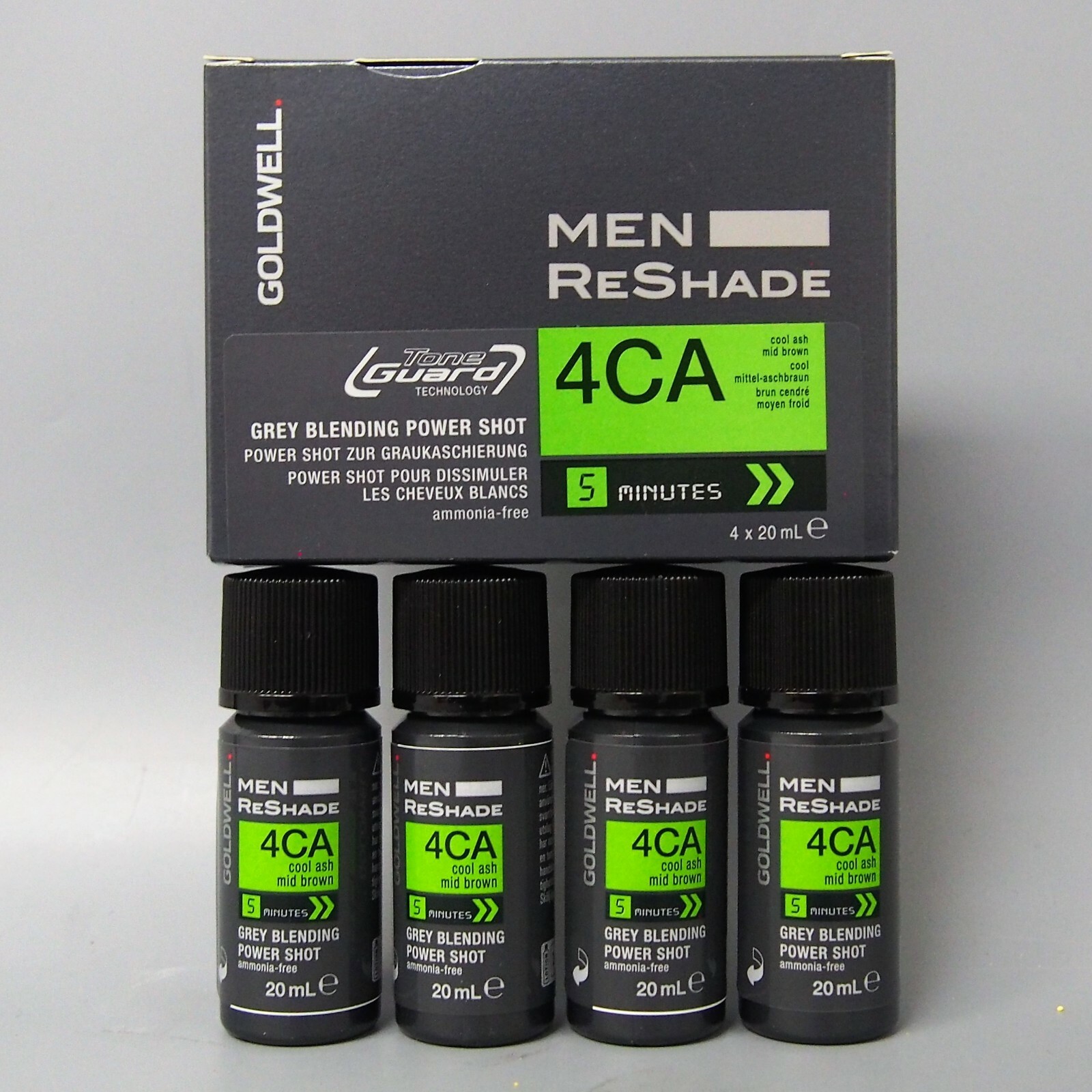 Goldwell Men Reshade 5 Minute Color Grey Blending Power Shot 4x20ml CHOOSE shade