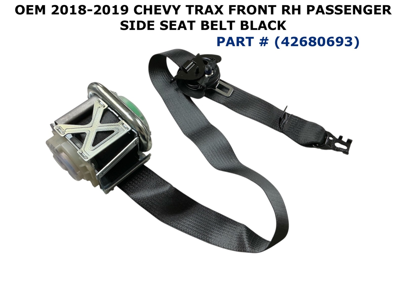 NEW 2018-2019 Chevy Trax front right side seat belt BLACK 42680693