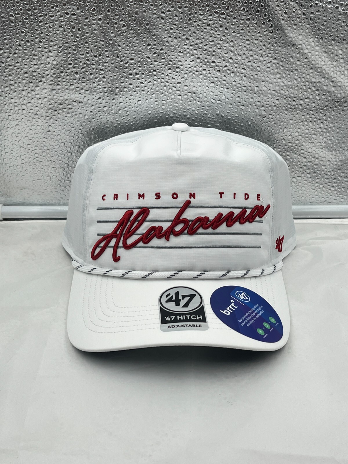 Alabama Crimson Tide NCAA \'47 Brand White Hitch Rope Adjustable Snapback Hat Alabama Crimson Tide NCAA \'47 Brand White Hitch Rope Adjustable Snapback Hat