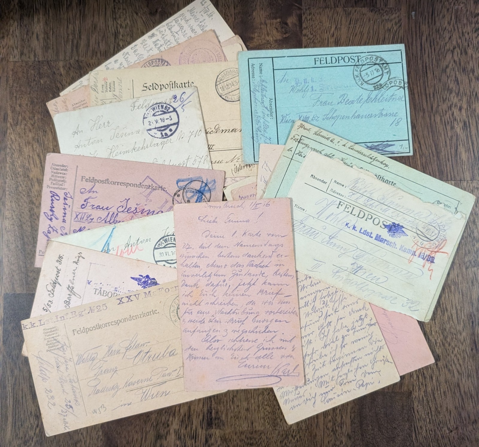 WWI Austria-Hungary Feldpost Lot of 25 Soldier Letters 1916-1918 K.u.K  #006