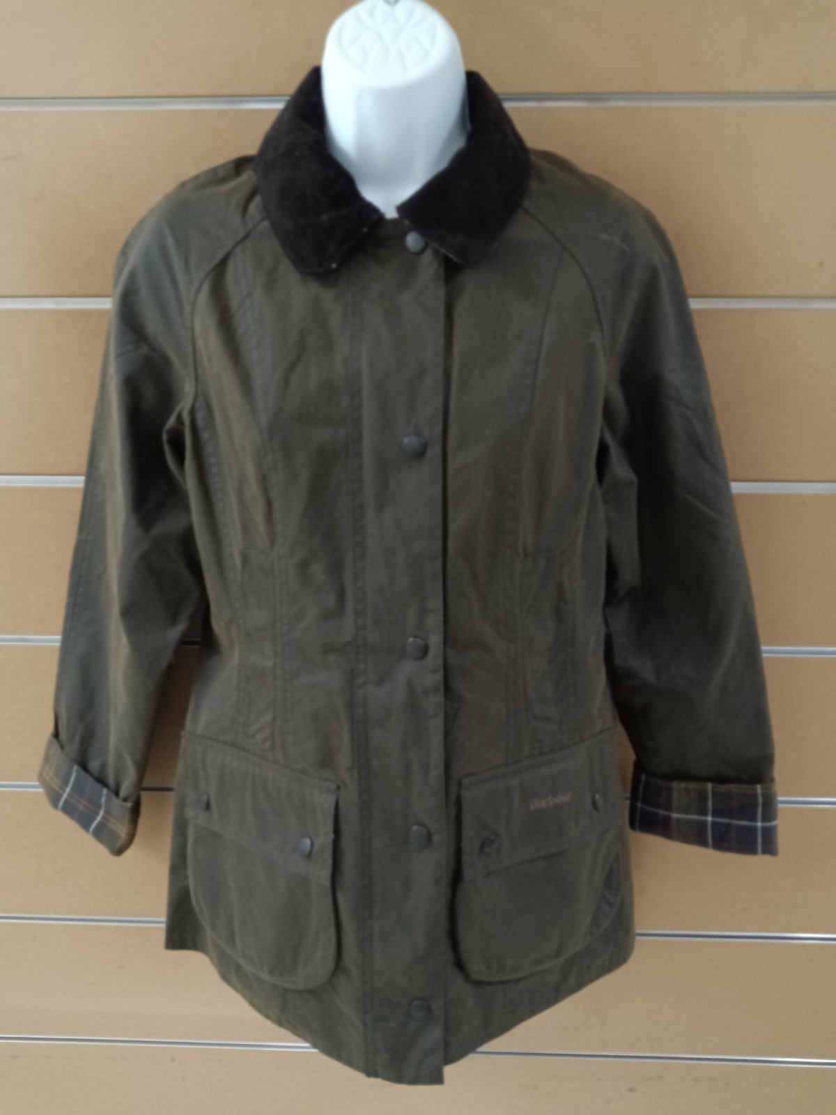Barbour Beadnell Wax Cotton Women\'s Jacket Olive  US 2 (NWI/ No Pin)