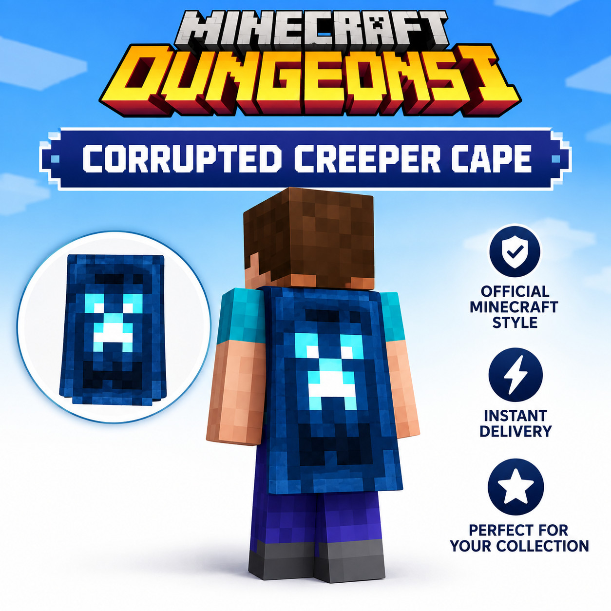 Minecraft(Dungeons II) Corrupted Creeper Cape Code | Applicable only Dungeons II