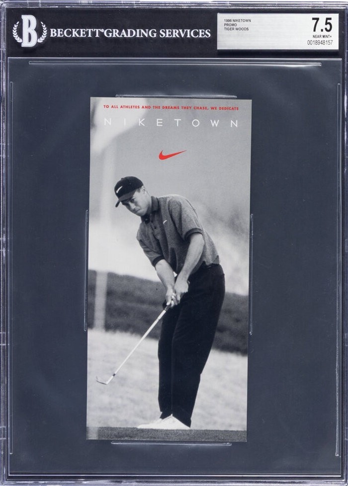 1996 Tiger Woods Niketown Nike Promo Golf XRC Rookie Beckett BGC NM+ 7.5 1996 Tiger Woods Niketown Nike Promo Golf XRC Rookie Beckett BGC NM+ 7.5