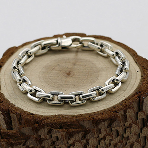 Men‘s 925 Sterling Silver Bracelet Link Classical Chain Loop Jewelry 6.3\ Men‘s 925 Sterling Silver Bracelet Link Classical Chain Loop Jewelry 6.3\