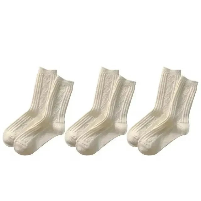 3 Pairs Japanese Cashmere Wool Socks for Women | Warm Winter Cozy Soft Crew Sock