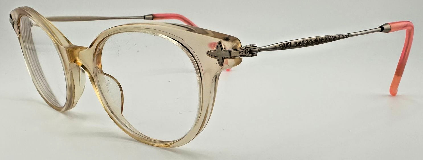 Matsuda Eyeglasses Frames M2074 Transparent Peach / Antique Gold 49-20-145 Japan