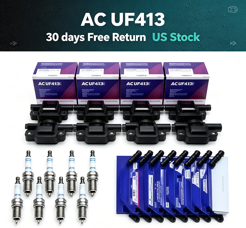 8x AC OEM UF413 Ignition Coils & 41-110 Spark Plugs & 9748UU Wires For Chevrole