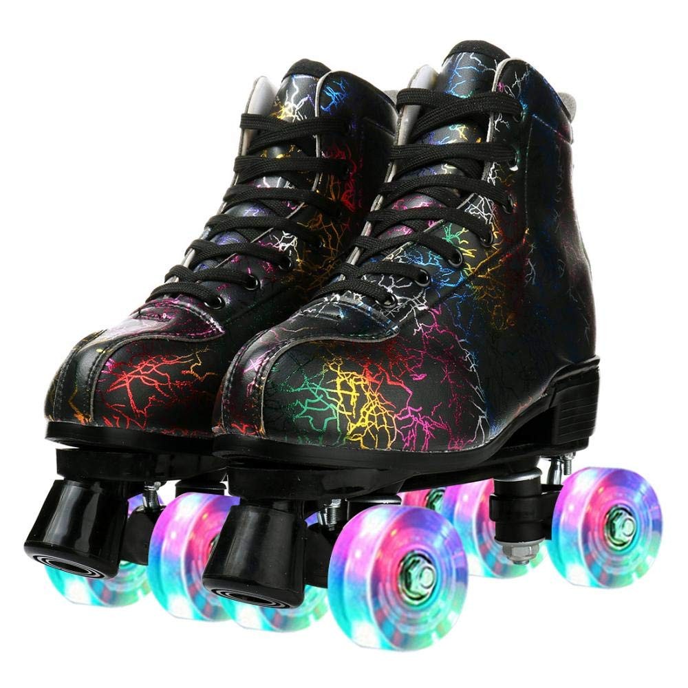 Gets PU Leather Derby Roller Skates Four Wheels Gets PU Leather Derby Roller Skates Four Wheels