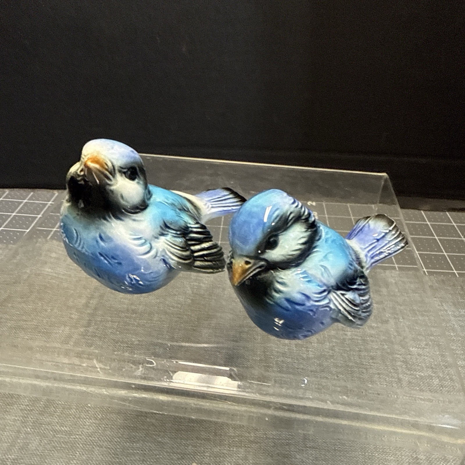 Vintage Goebel Blue Bird Figurines Pair CV72 West Germany Porcelain Sparrow Bird Vintage Goebel Blue Bird Figurines Pair CV72 West Germany Porcelain Sparrow Bird