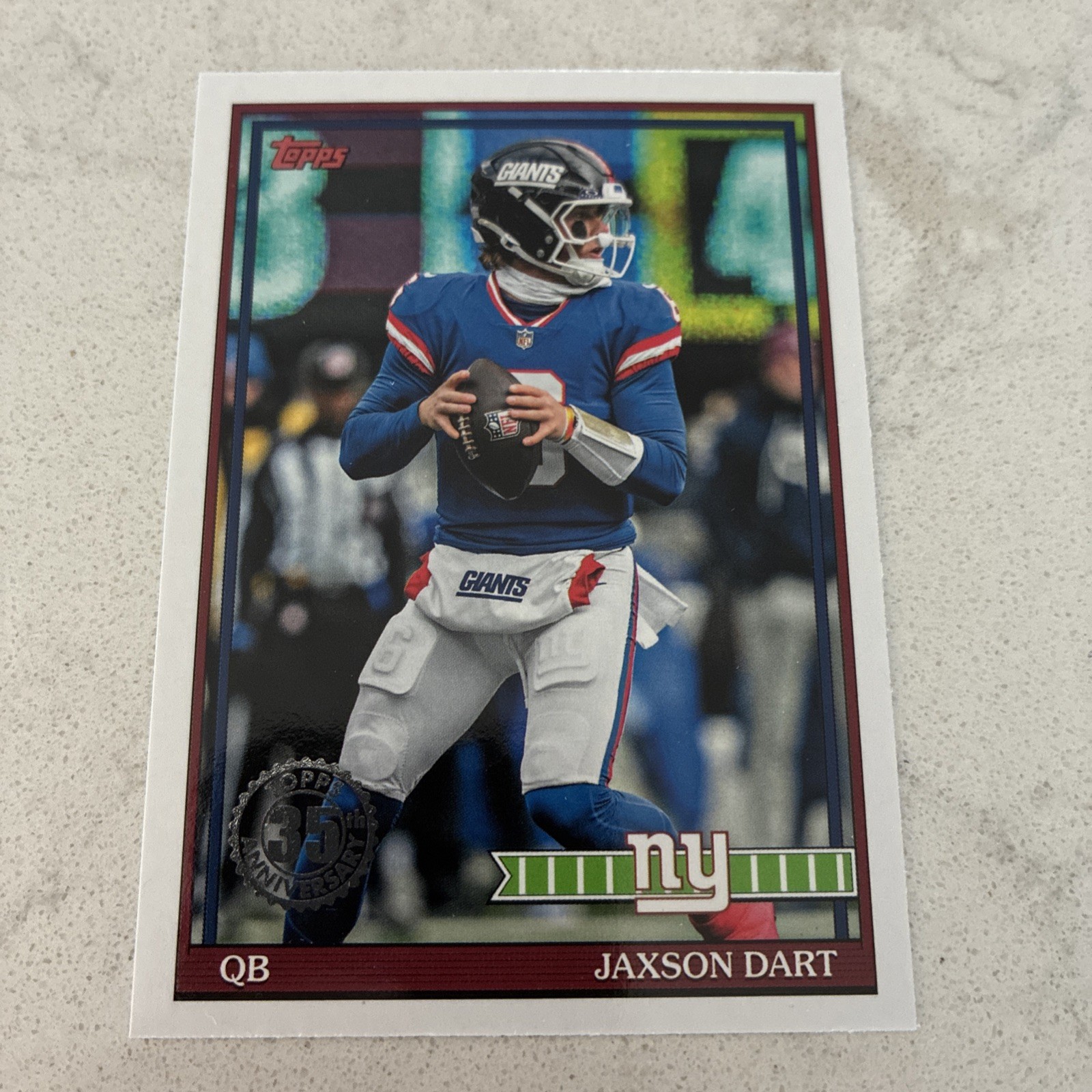 Topps 2026 Flagship - 35th Anniversary Jaxson Dart Giants #91TF-33 Topps 2026 Flagship - 35th Anniversary Jaxson Dart Giants #91TF-33