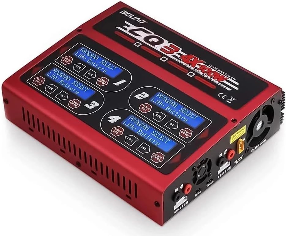 BGUAD CQ3 10A 100W 1-6S 100Wx4/10Ax4 Balance Charger with JST_XH Adapter BGUAD CQ3 10A 100W 1-6S 100Wx4/10Ax4 Balance Charger with JST_XH Adapter