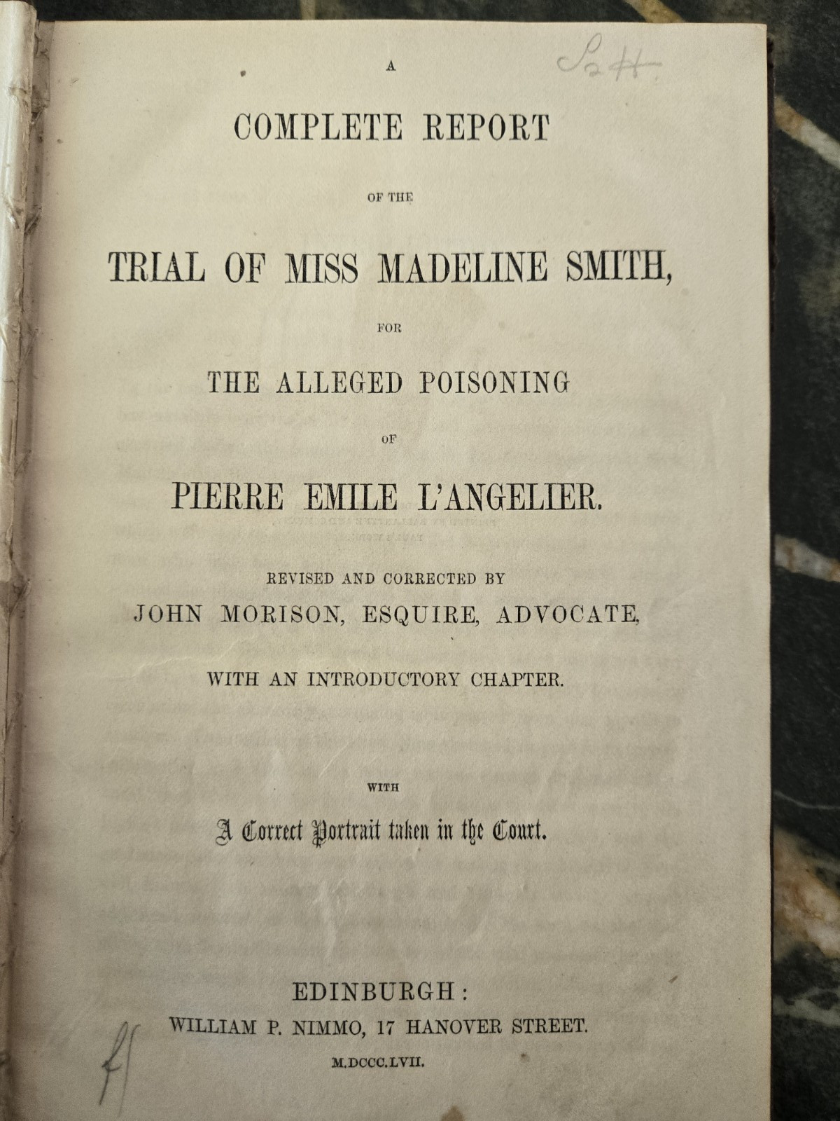 Trial of Miss Madeline Smith for Alleged Poisoning of L\'Angelier, 1857 hardcover Trial of Miss Madeline Smith for Alleged Poisoning of L\'Angelier, 1857 hardcover