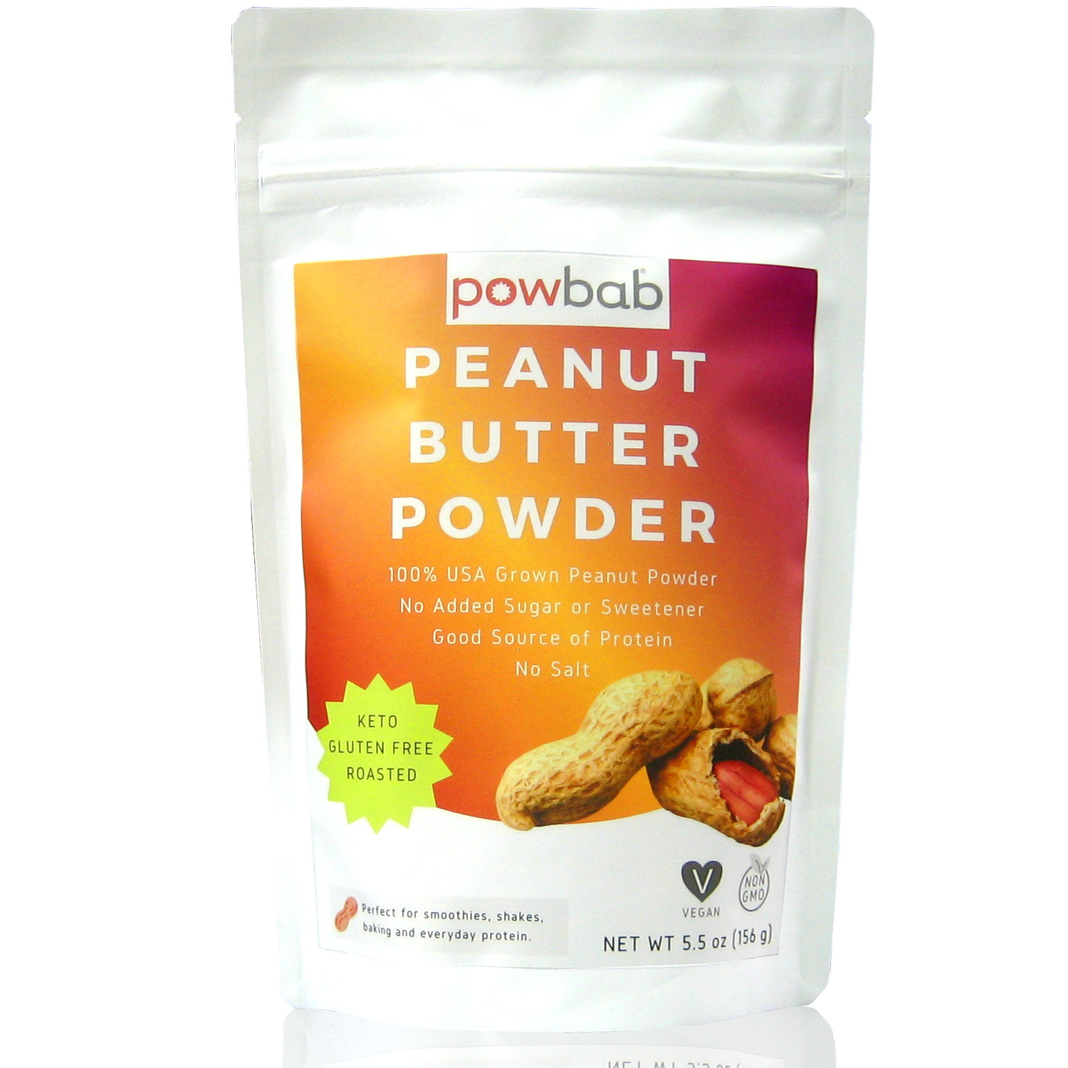 powbab Peanut Butter Powder Unsweetened, No Sugar-100% USA Organic Peanuts 5.5oz powbab Peanut Butter Powder Unsweetened, No Sugar-100% USA Organic Peanuts 5.5oz
