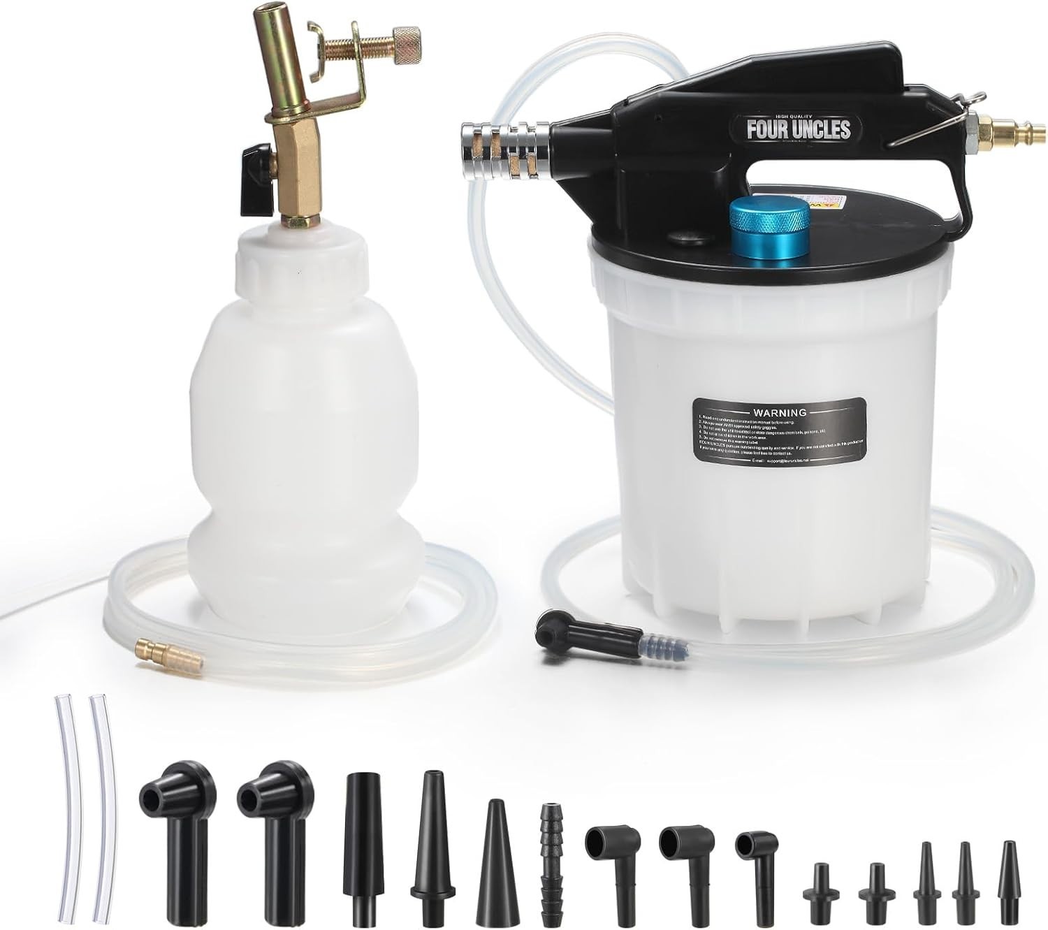 2L Brake Bleeder Vacuum Pump Kit Fluid Extractor w/ 1L Refilling Bottle Adapters 2L Brake Bleeder Vacuum Pump Kit Fluid Extractor w/ 1L Refilling Bottle Adapters