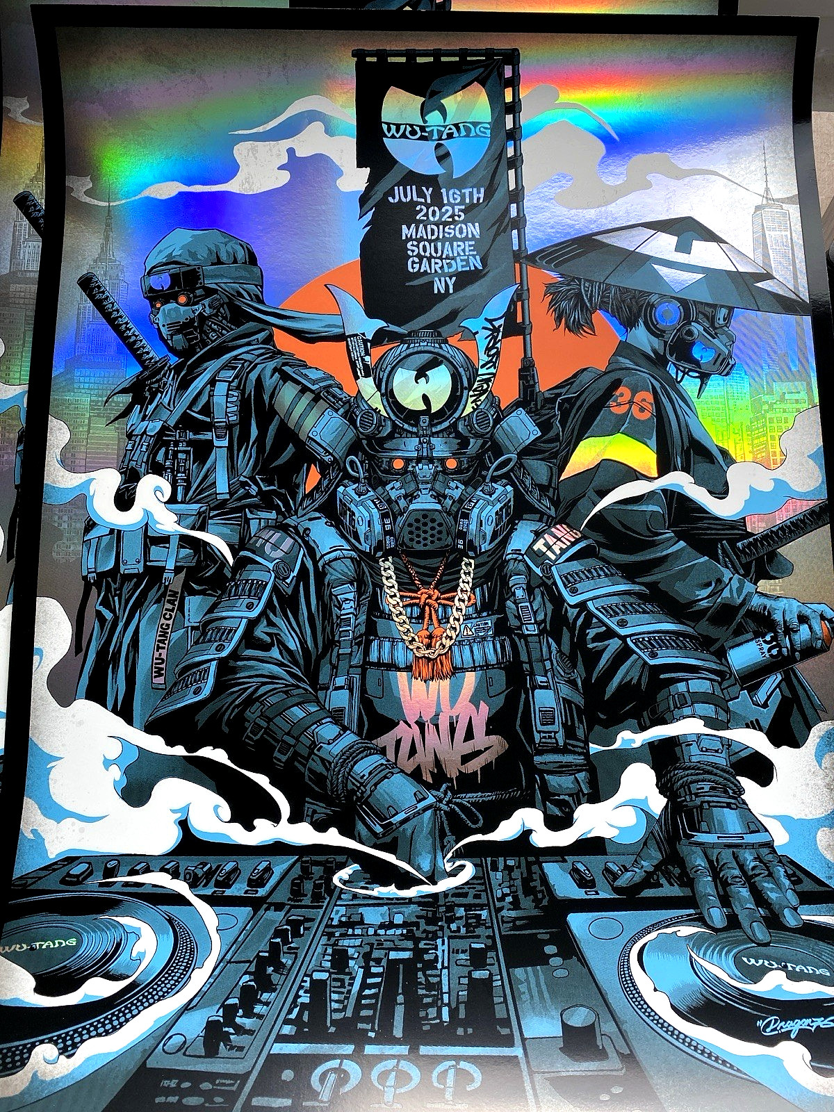 OFFICIAL WU-TANG CLAN RAINBOW FOIL POSTER MSG New York NY 2025 #/130 AUTHENTIC