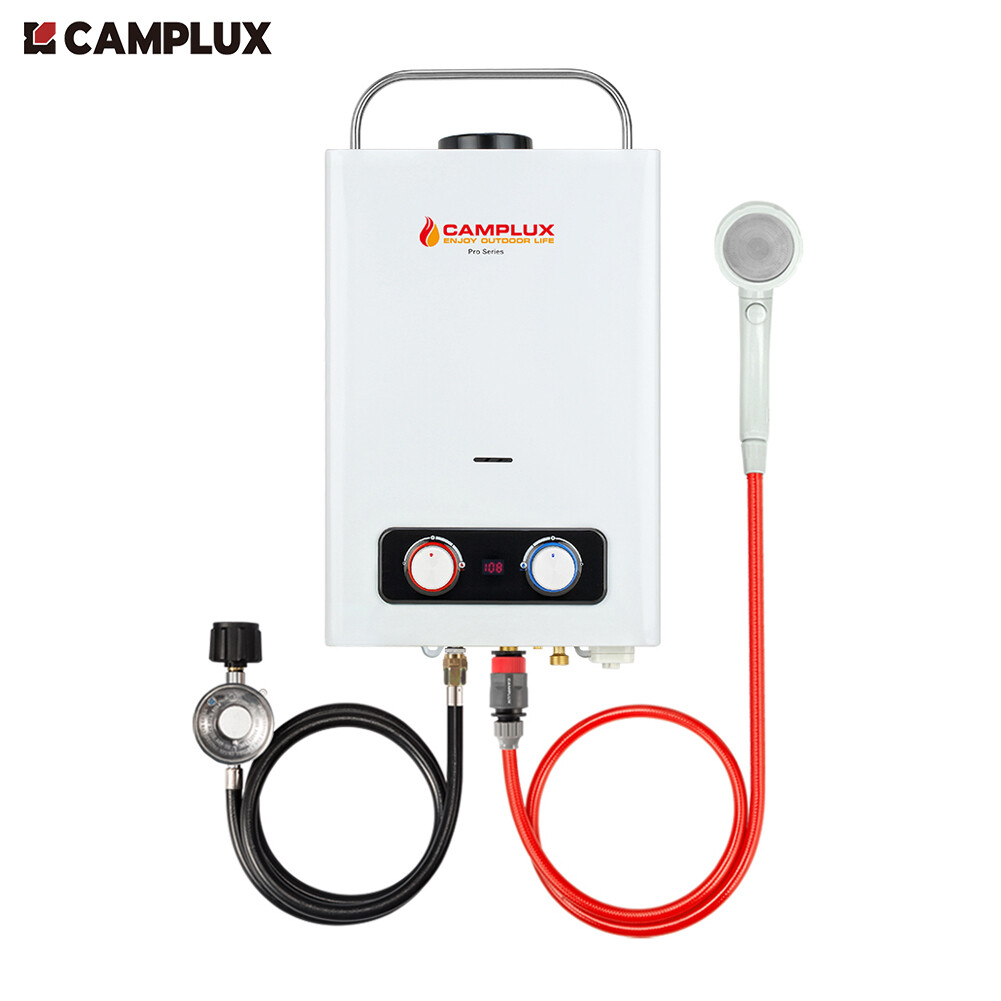 Camplux 6L Outdoor Gas Water Heater w/Pump Option Portable Shower for RV Camping