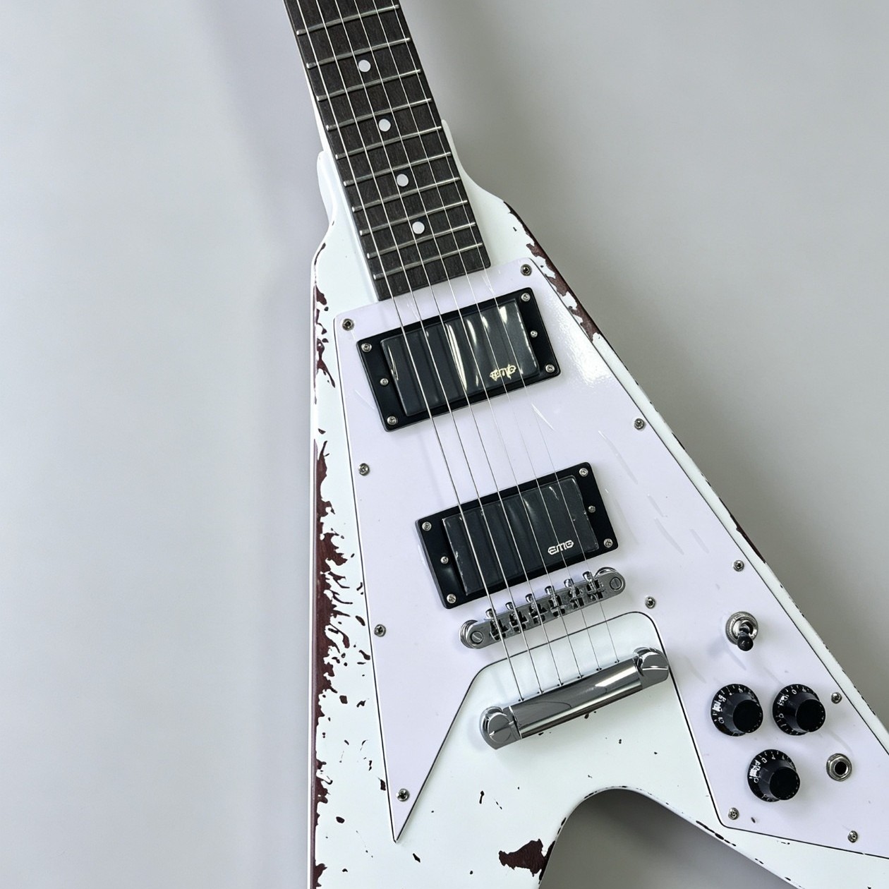 Custom FV James Hetfield “FUK IT” Relic White Electric Guitar HH Pickups Ship US Custom FV James Hetfield “FUK IT” Relic White Electric Guitar HH Pickups Ship US