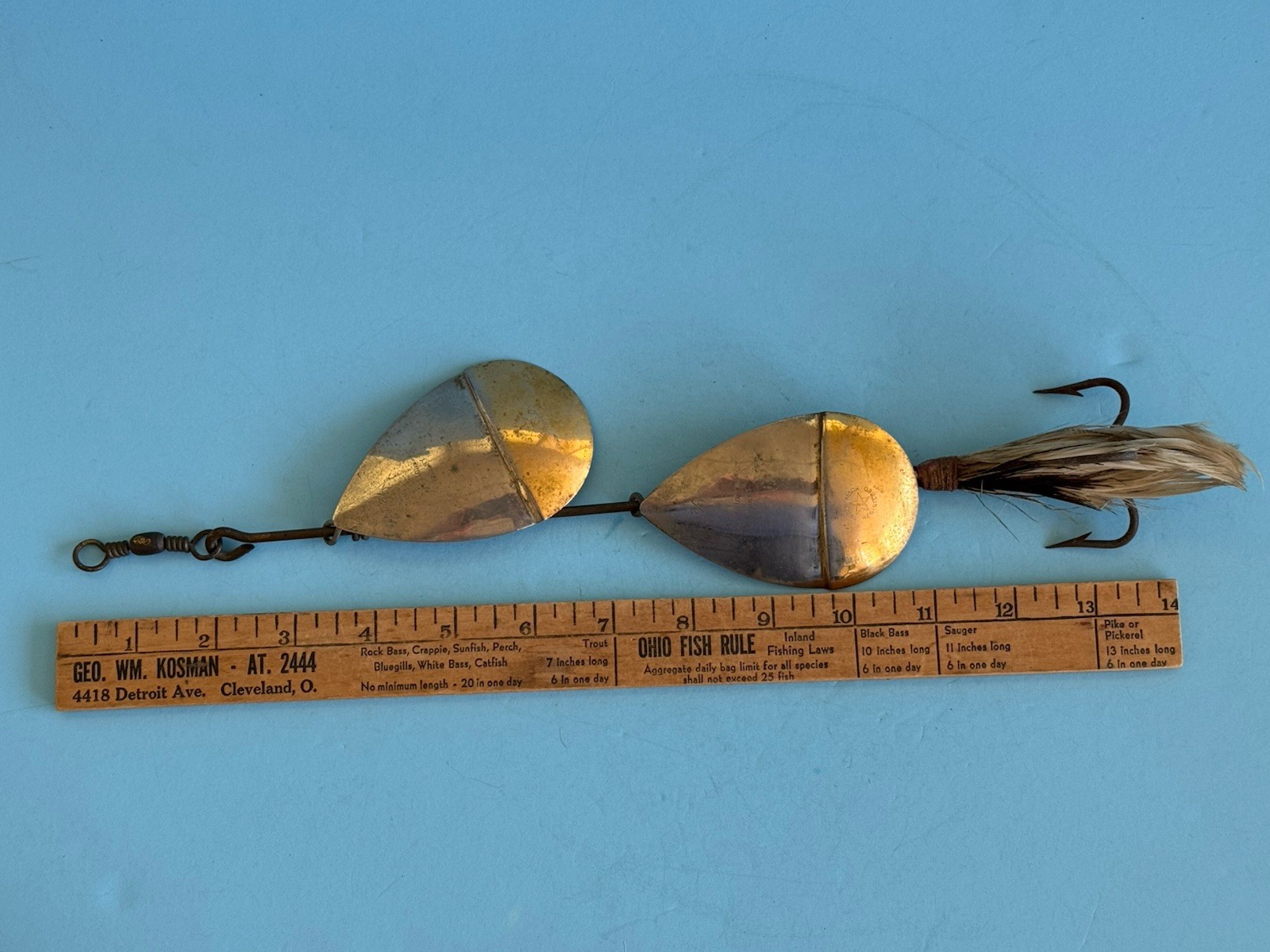 Genuine Antique Fishing Lure W.T.J. Lowe Large Star Tandem Spinner #3/0 c.1890’s Genuine Antique Fishing Lure W.T.J. Lowe Large Star Tandem Spinner #3/0 c.1890’s