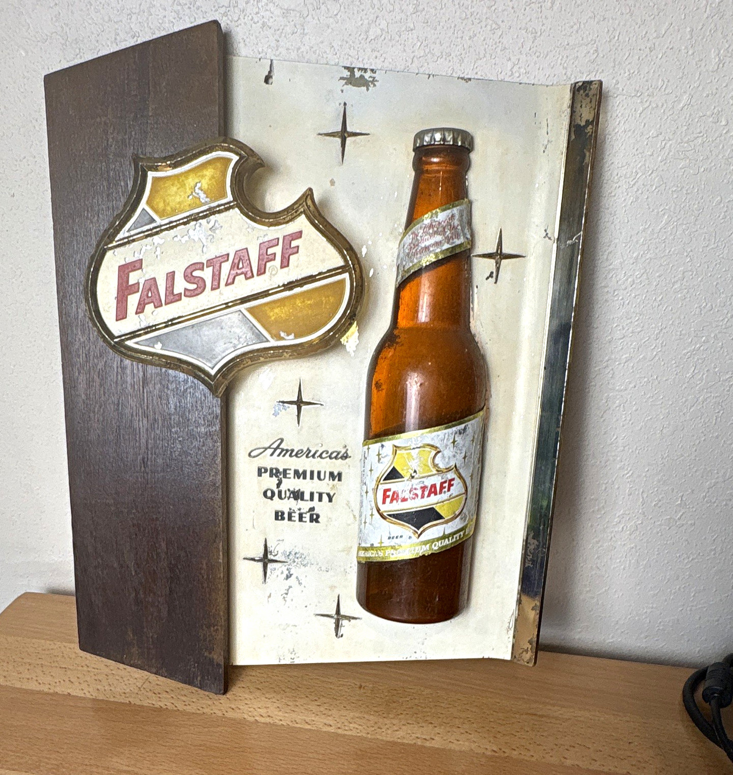 Falstaff Beer 3D Bottle Wall Bar Sign Vintage American Breweriana Decor Falstaff Beer 3D Bottle Wall Bar Sign Vintage American Breweriana Decor