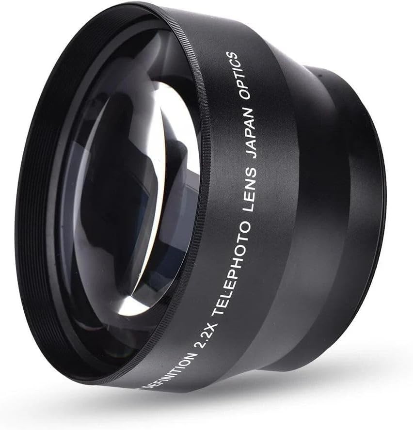55MM HD 2.2X Telephoto Lens Attachment – Zoom Camera Lens for Canon Nikon Sony