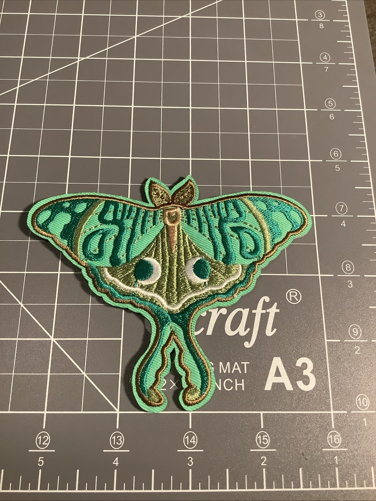 Beautiful Green And Gold Luna Moth Boho Witch Fairycore Iron on Patch Beautiful Green And Gold Luna Moth Boho Witch Fairycore Iron on Patch