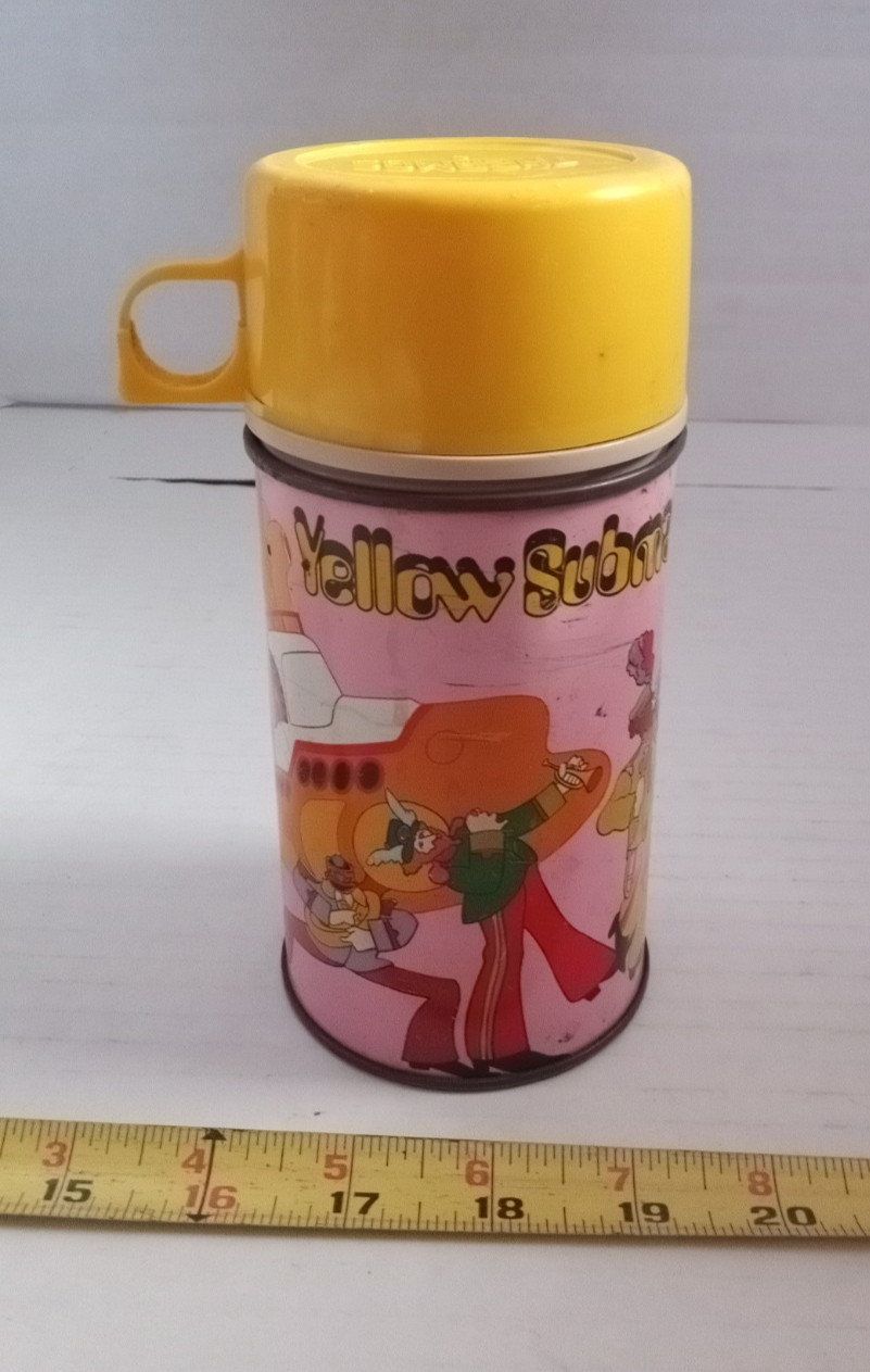 Vintage 1968, King-Seeley, Beatles Yellow Submarine, Metal Lunch Box Thermos... Vintage 1968, King-Seeley, Beatles Yellow Submarine, Metal Lunch Box Thermos...