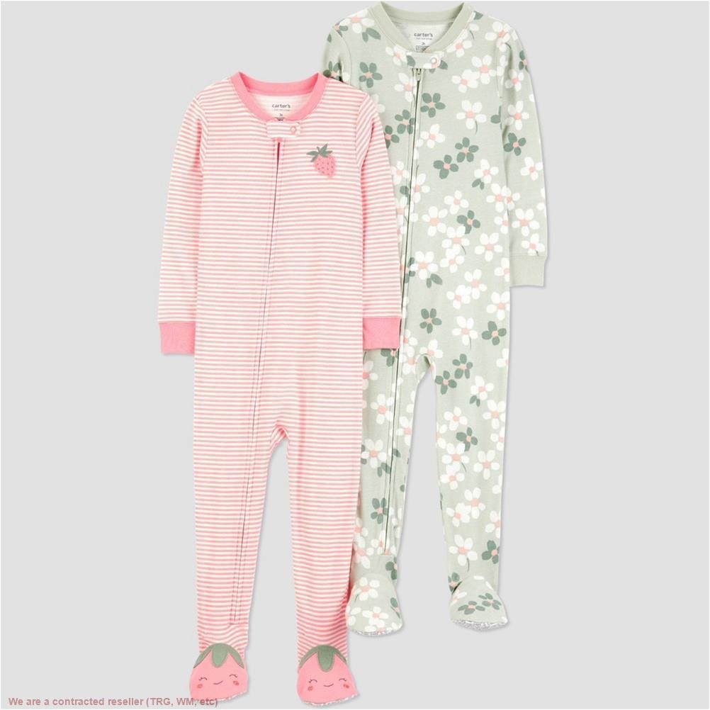 Carter\'s Toddler Girls\' 2pk Cotton Pajama Set - Pink/Green 3T *SEE DEAL*