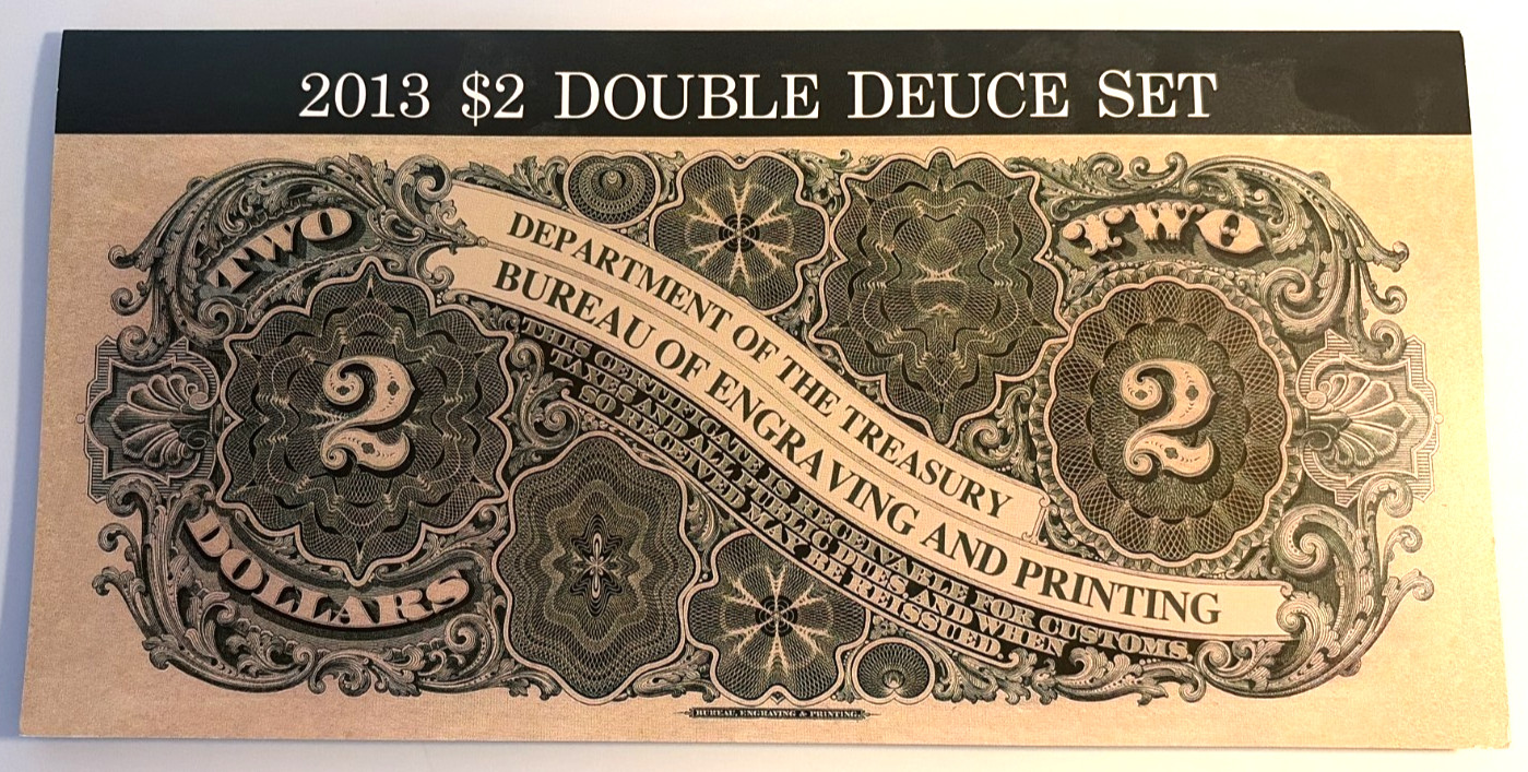 2013 $2 Double Deuce Set, Uncirculated Matching Serial Numbers, US BEP