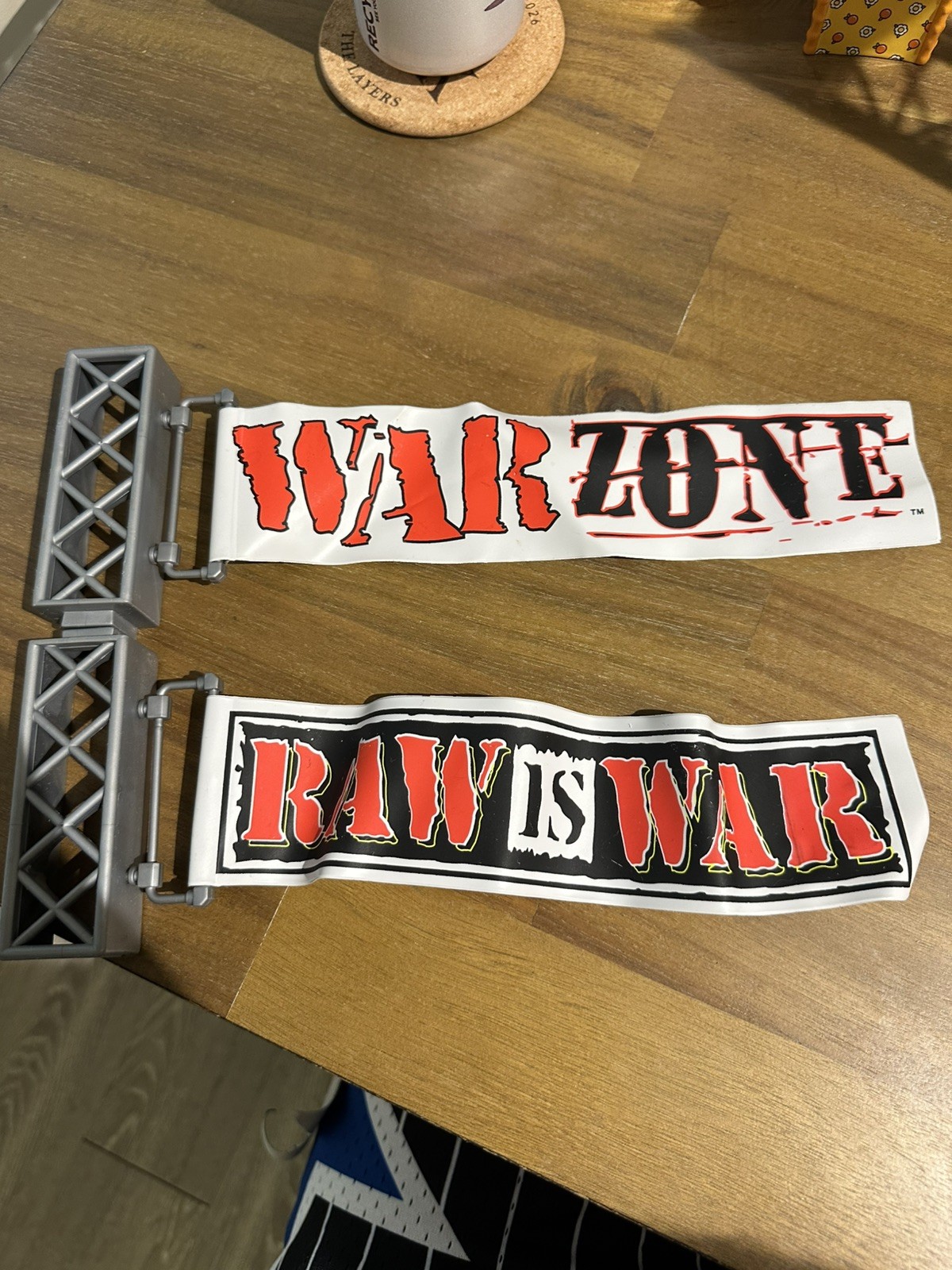Jakks Pacific 1999 WWF Titan Tron Live Stage BANNERS ONLY Accessories War Zone Jakks Pacific 1999 WWF Titan Tron Live Stage BANNERS ONLY Accessories War Zone