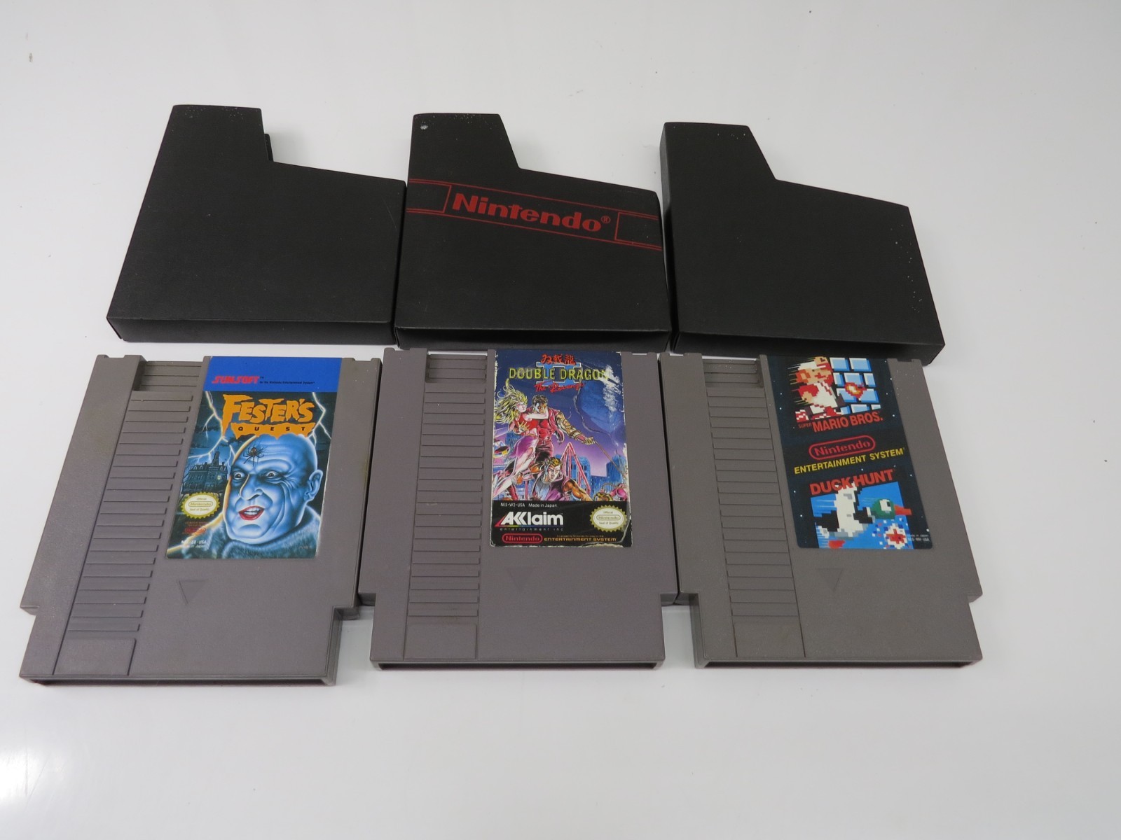 Lot Of 3 Nintendo NES Game Carts Super Mario Bros., Double Dragon II & Fester\'s Lot Of 3 Nintendo NES Game Carts Super Mario Bros., Double Dragon II & Fester\'s
