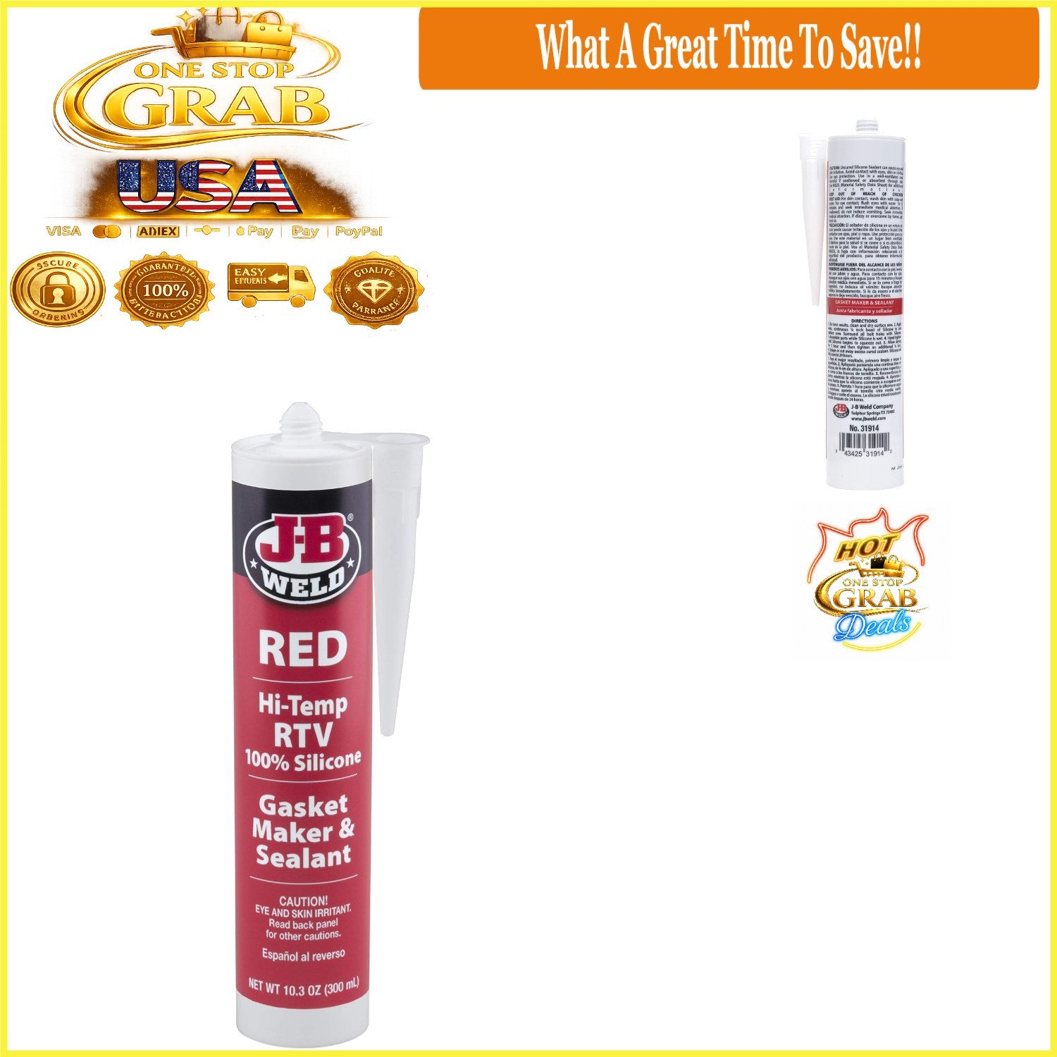Red High Temp RTV Silicone Gasket Maker Sealant 10.3 oz Waterproof Metal Red High Temp RTV Silicone Gasket Maker Sealant 10.3 oz Waterproof Metal