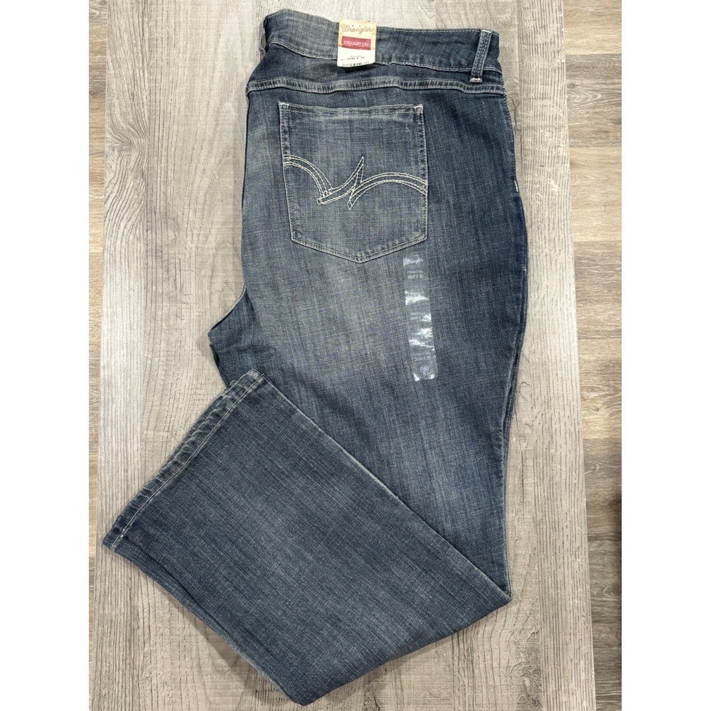 Wrangler Womens Straight Leg Jeans Blue Medium Wash Denim 26W x 30 09PWTMS Wrangler Womens Straight Leg Jeans Blue Medium Wash Denim 26W x 30 09PWTMS
