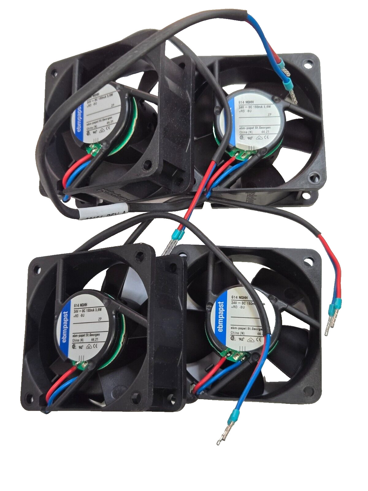 (Lot of 4) Ebmpapst 614NGHH Axial Cooling Fan, 24V 150mA 3.6W (Dymax 62154)